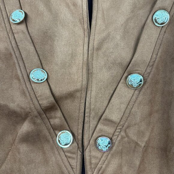 Military Style Faux Suede Jacket - Picture 6 of 9